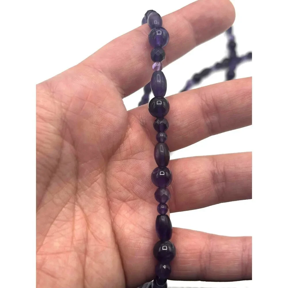 Amethyst beaded necklace